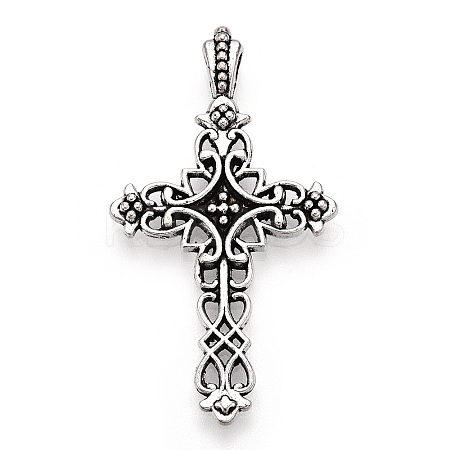 Tibetan Style Alloy Cross Gothic Pendants LS-X-TIBEP-371-AS-LF-1