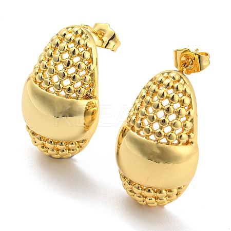 Oval Stud Earrings EJEW-G355-09G-1