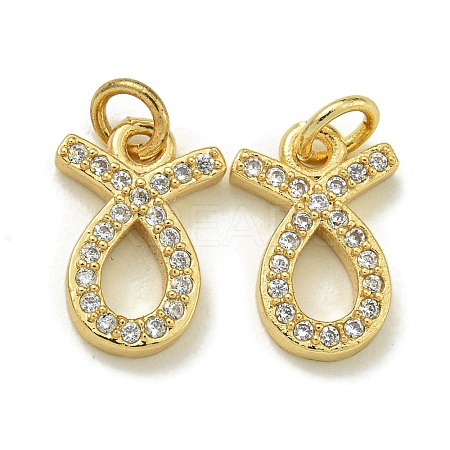 Rack Plating Brass Micro Pave Cubic Zirconia Pendants KK-K386-02I-G-1