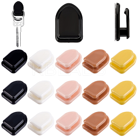 50Pcs 5 Colors Self-adhesive ABS Plastic Car Headrest Hook FIND-CP0002-52-1