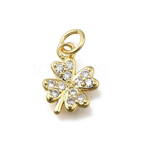 Brass Micro Pave Cubic Zirconia Pendants KK-C090-49G-1