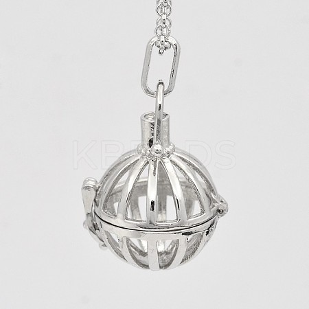 Hollow Brass Cage Pendants X-KK-D414-06-NR-1