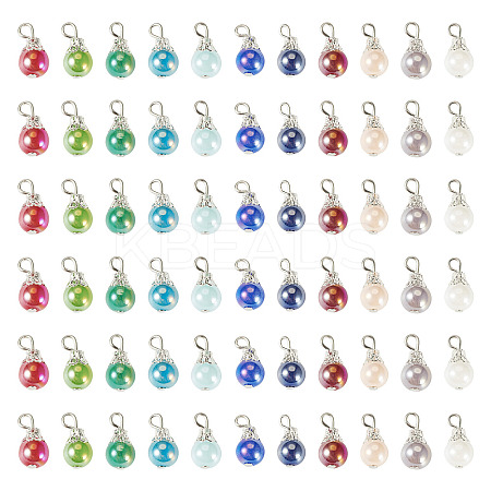 110Pcs 11 Colors Glass Pendants PALLOY-TAC0299-1