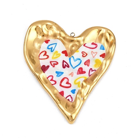 Printed 304 Stainless Steel Pendants STAS-I352-24G-02-1