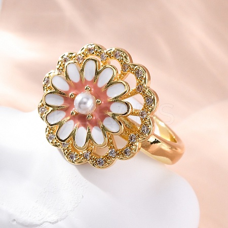 Dasiy Rotatable Open Cuff Rings for Women LS-RJEW-C118-06G-1