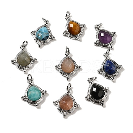 Natural Mixed Stone Faceted Pendants G-C096-02P-1