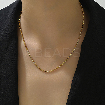 Simple and Elegant 201 Stainless Steel Rope Chain Women's Necklaces RX3726-1