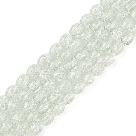 Transparent Crackle Glass Beads Strands DGLA-S085-6x8-01-1