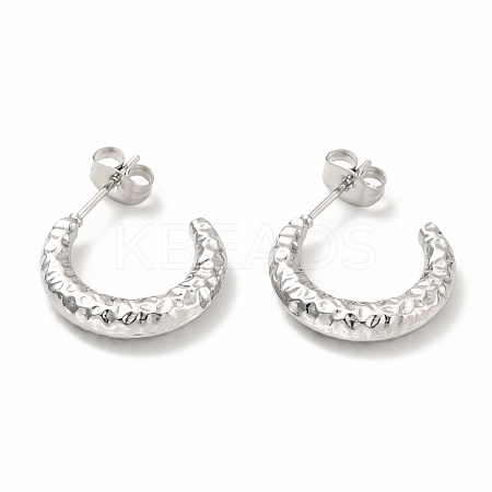 Non-Tarnish 304 Stainless Steel Crescent Moon Stud Earrings EJEW-F283-05P-1