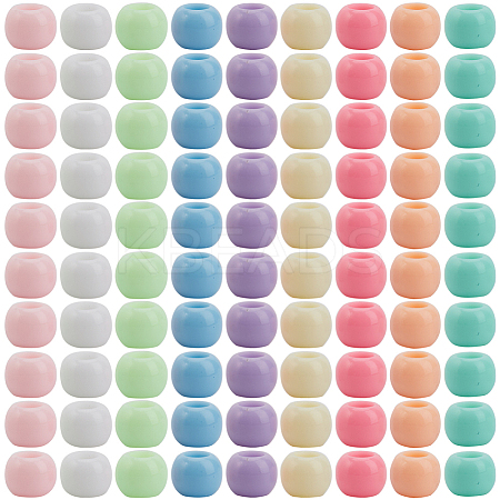 400Pcs Opaque Acrylic European Beads SACR-SP0001-01-1