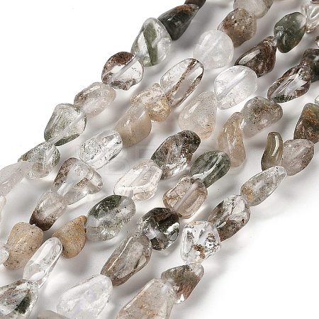 Natural Green Lodolite Quartz Beads Strands G-P497-01E-05-1