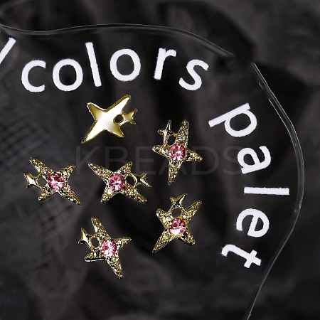 Star Alloy Rhinestone Cabochons MRMJ-WH0075-114-15-1