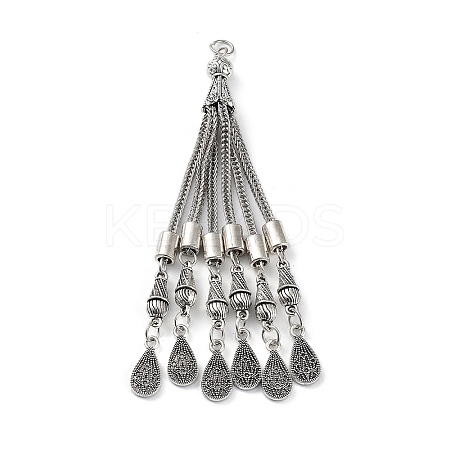 Tibetan Style Alloy Curb Chain Tassel Big Pendants LS-FIND-K013-01AS-08-1