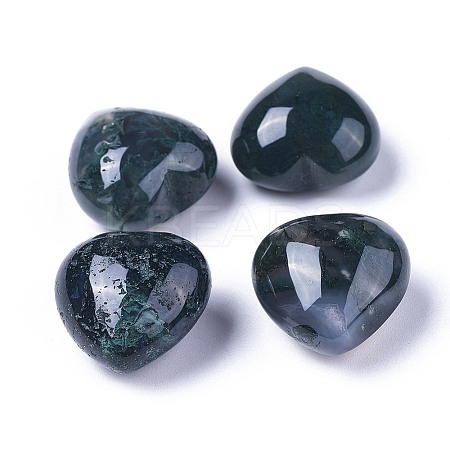Natural Moss Agate Heart Love Stone LS-G-F659-B30-1