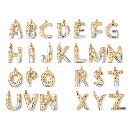 26Pcs 304 Stainless Steel Alphabet Pendants STAS-Z170-01GP-1