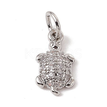 Brass Micro Pave Cubic Zirconia Charms ZIRC-F132-30P-1