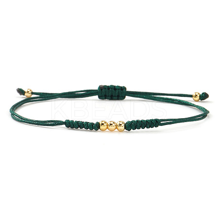 Stylish Unisex Round Brass Bead Braided Bracelets OJ1564-6-1