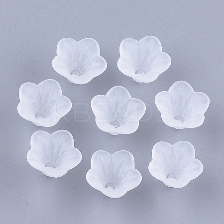 5-Petal Transparent Acrylic Bead Caps MACR-S362-05-1