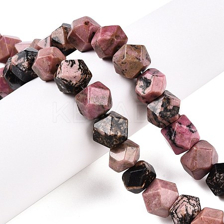 Natural Rhodonite Star Cut Round Beads Strands G-T138-32-1