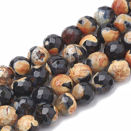 Natural Fire Crackle Agate Beads Strands G-S335-01H-1