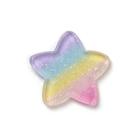 Rainbow Color Style Acrylic Plastic Cabochons X-OACR-R269-05B-1