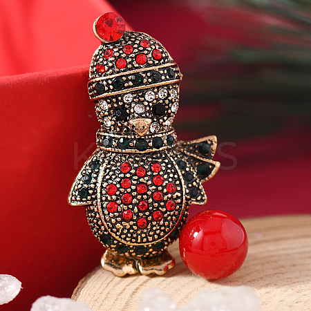 Christmas Theme Zinc Alloy Rhinestone Brooches for Backpack Clothes LK8386-4-1