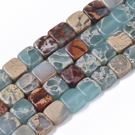 Natural Aqua Terra Jasper Beads Strands G-S366-017-1