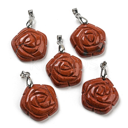 Natural Red Jasper Carved Pendants G-I319-02P-A05-1
