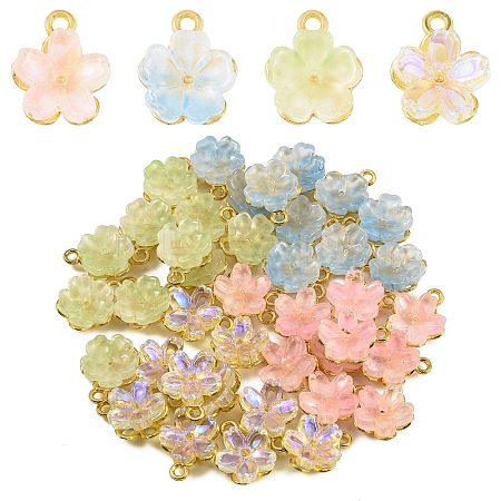 20Pcs 4 Colors Alloy Glass Charms FIND-YW0012-41-1