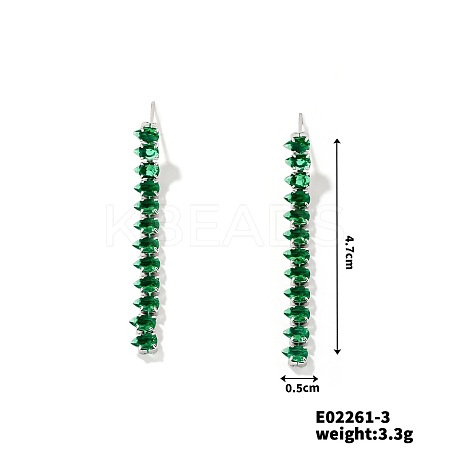 Dainty Japanese Teardrop Style Stud Earrings with Tassels and Rhinestones LS-RD3372-2-1