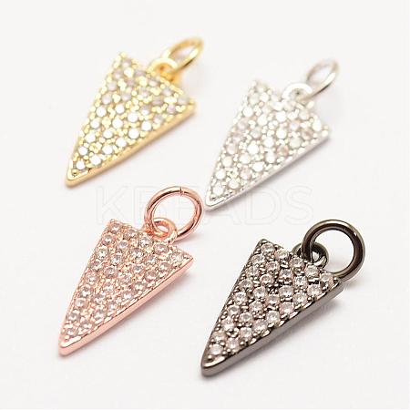 Brass Micro Pave Grade AAA Cubic Zirconia Charms ZIRC-G090-07-NR-1