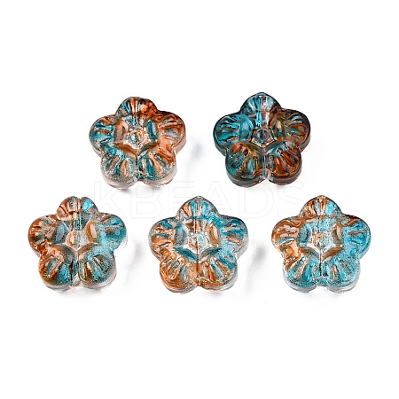 Transparent Spray Painted Glass Beads LS-GLAA-N035-029-G01-1