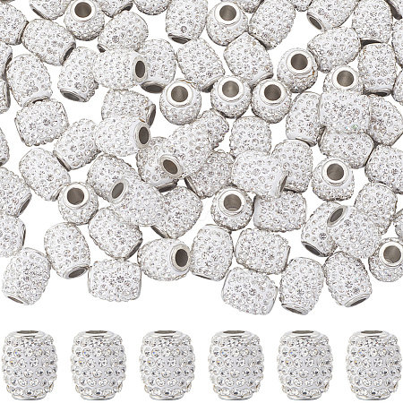 100Pcs Handmade Polymer Clay Rhinestone European Beads CPDL-SP0001-01-1
