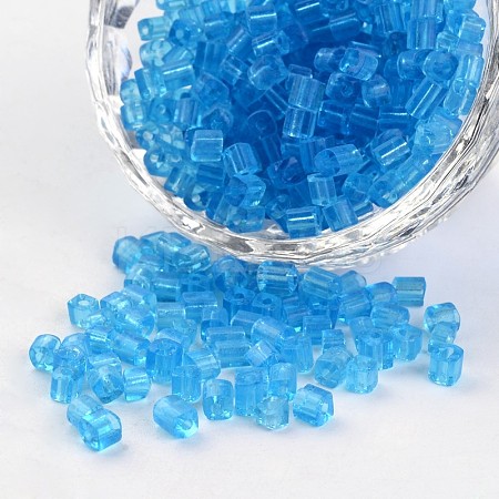 6/0 Cube Transparent Round Hole Glass Seed Beads SEED-I002-F3-1