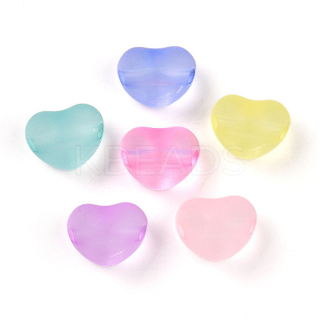 Frosted Transparent Acrylic Beads FACR-N006-02-1