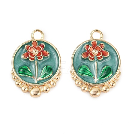 Brass Enamel Pendants KK-K351-48G-01-1