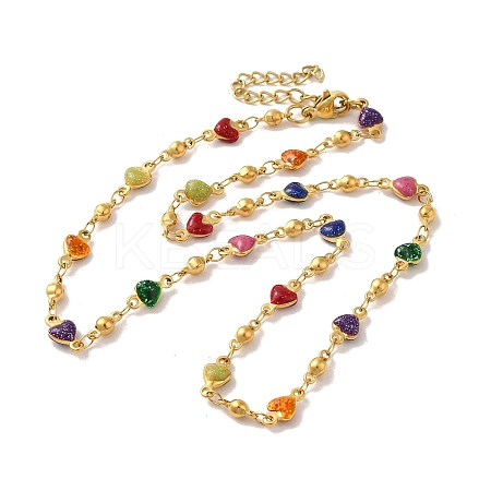 Non-Tarnish 304 Stainless Steel with Eamel Necklaces LS-NJEW-B077-03G-1