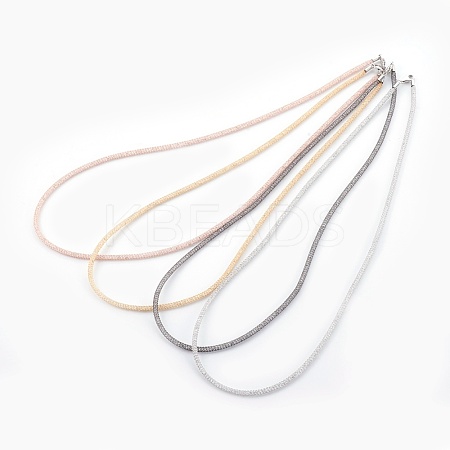 Brass Mesh Chain Necklaces NJEW-F241-01-C-1