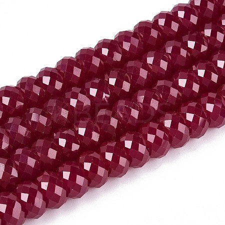 Lab Grown Red Corundum Beads Strands G-G106-A45-07-1