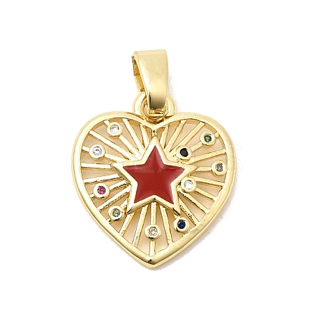 Brass Pave Clear Cubic Zirconia Pendants LS-KK-G554-06G-01-1