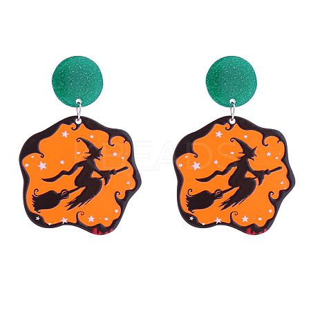 Halloween Acrylic Dangle Stud Earrings FS-WGAFD0C-11-1