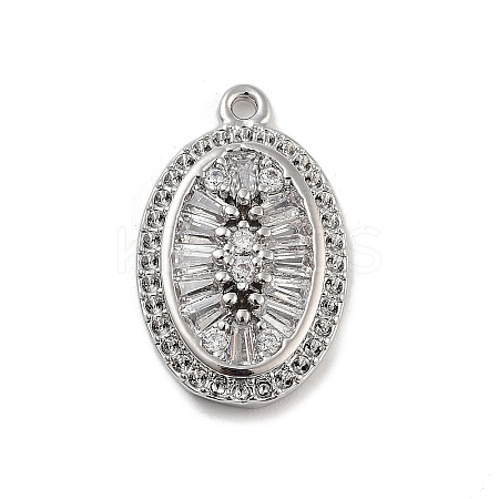 Brass with Clear Cubic Zirconia Pendants LS-KK-Z061-21B-P-1