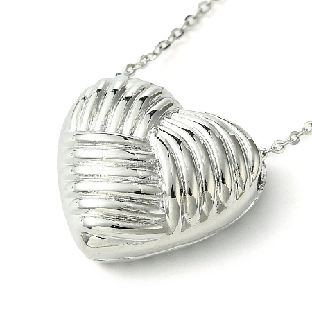 Rack Plating Brass Heart Pendant Necklaces for Women NJEW-G139-01P-1