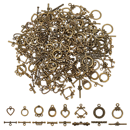 96Sets Tibetan Style Alloy Ring Toggle Clasps FIND-AR0005-76-1