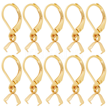 50Pcs 304 Stainless Steel Leverback Earring Findings with Pendant Bails STAS-BBC0001-52G-1