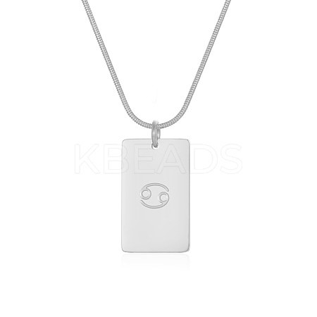 European Style 304 Stainless Steel Zodiac Pendant Necklaces for Women NF9603-4-1