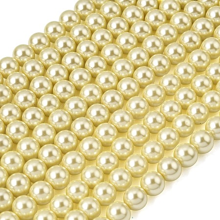 Eco-Friendly Dyed Glass Pearl Round Beads Strands HY-A002-10mm-RB012-1