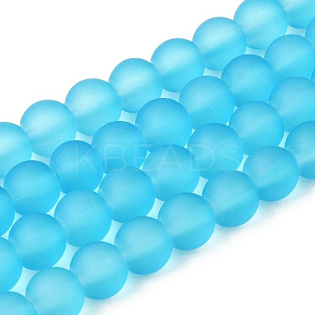 Baking Paint Transparent Glass Bead Strands GLAA-S031-12mm-37-1