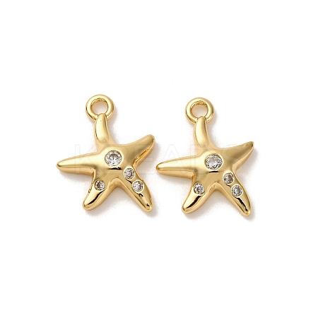 Brass Micro Pave Cubic Zirconia Charms KK-D388-02G-02-1