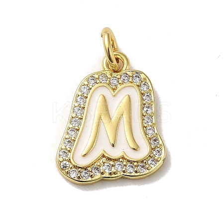 Brass Micro Pave Cubic Zirconia Pendants KK-K354-02G-M-1
